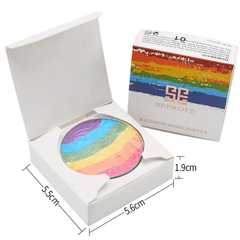 12 Pieces) Wholesale 6-Color Highlight Rainbow Eye Shadow Palette Primer