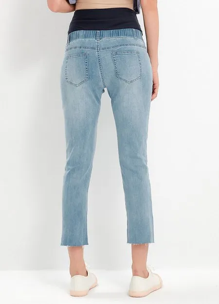 221510B1 Raw Hem Maternity Slim Jeans