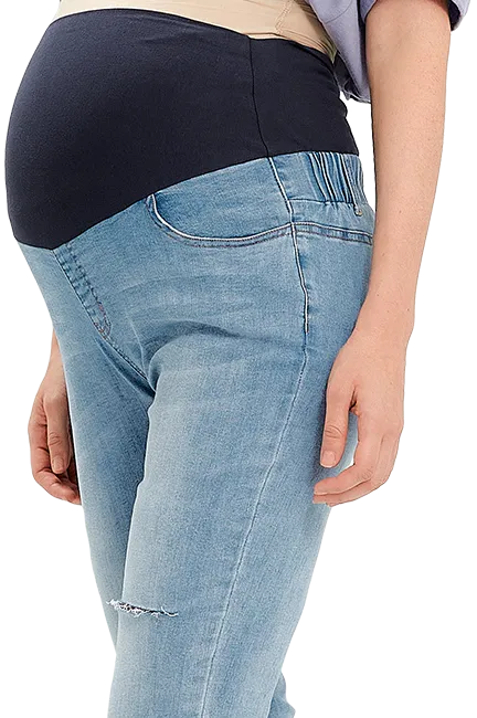 221510B1 Raw Hem Maternity Slim Jeans
