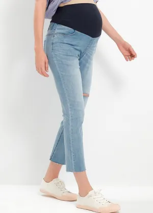 221510B1 Raw Hem Maternity Slim Jeans
