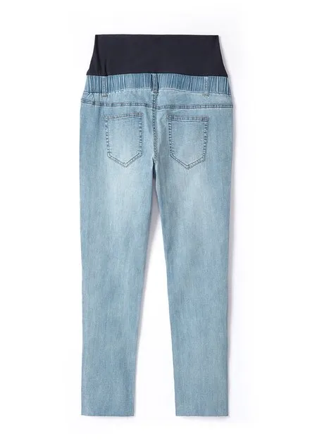 221510B1 Raw Hem Maternity Slim Jeans