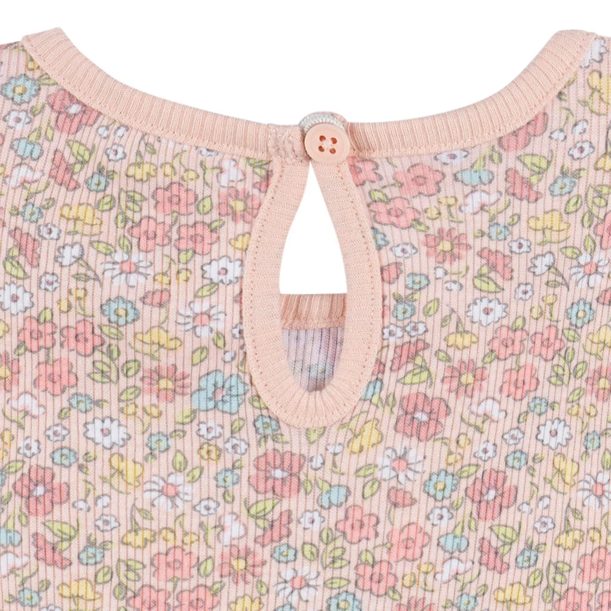 3-Piece Infant & Toddler Girls Pink Floral Shirts and Shorts Set
