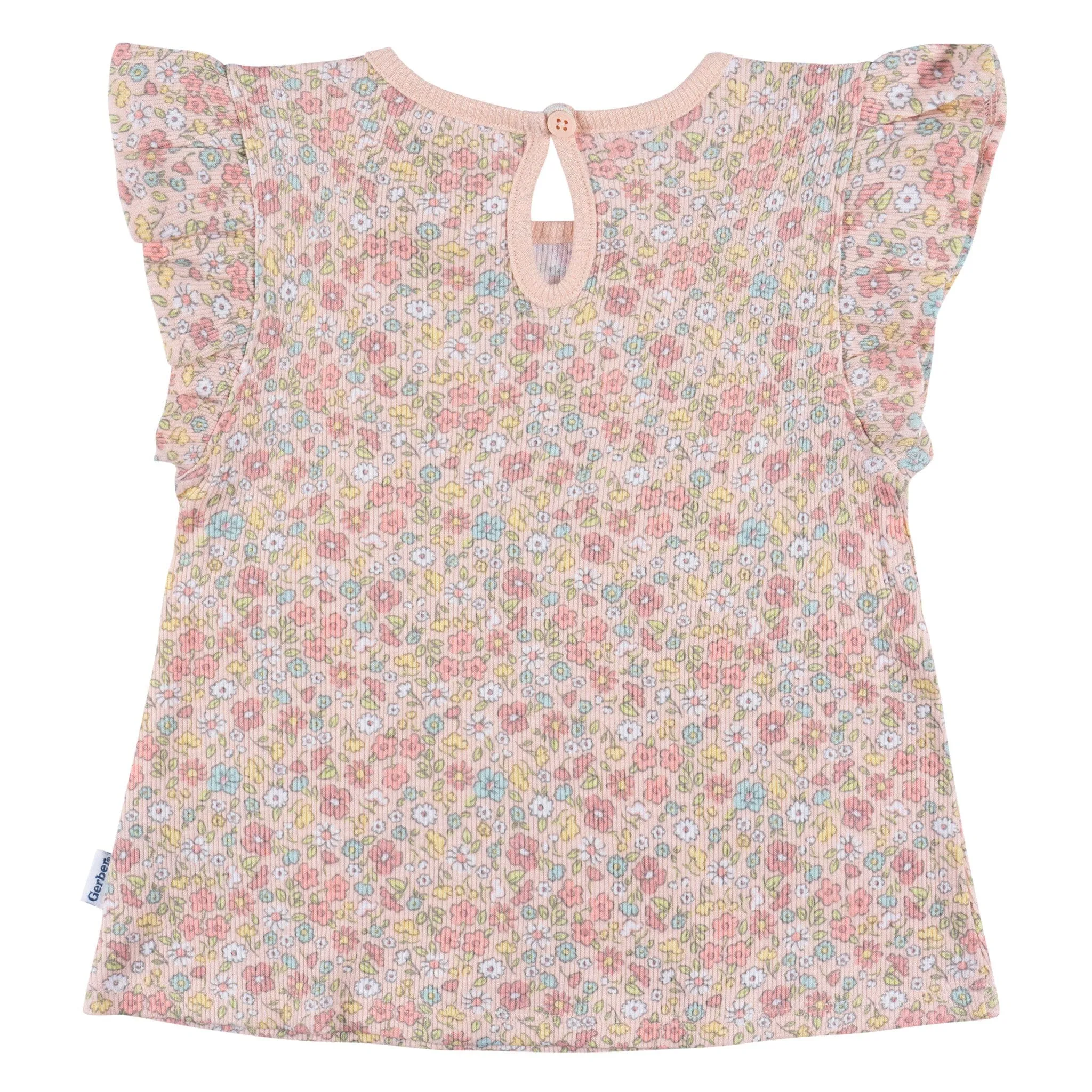 3-Piece Infant & Toddler Girls Pink Floral Shirts and Shorts Set