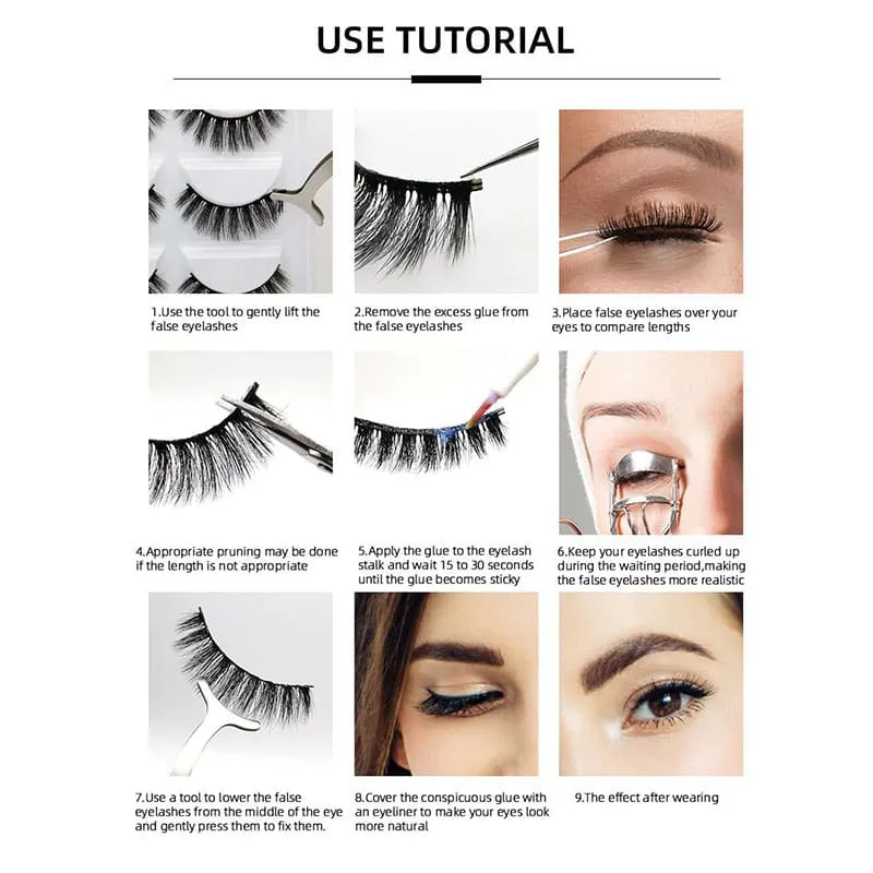 30 Pieces) 10 Pairs Mink Lashes