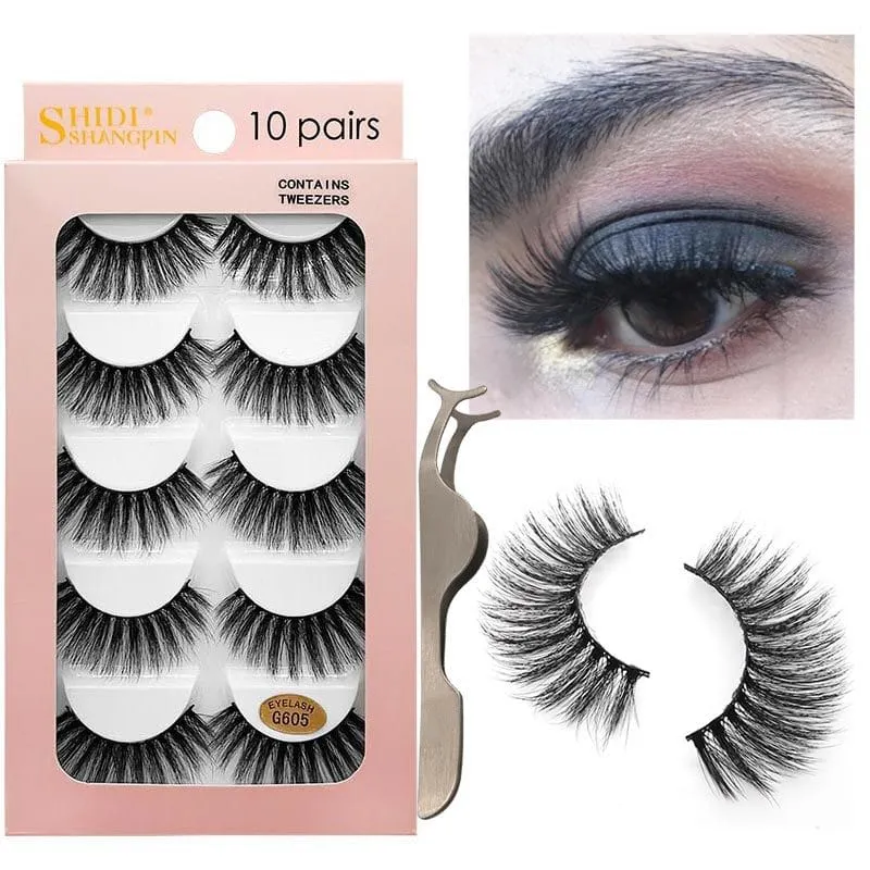 30 Pieces) 10 Pairs Mink Lashes