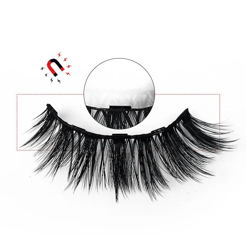 30 Pieces) 10 Pairs Mixed Magnetic False Eyelashes And Liquid Eyeliner Set