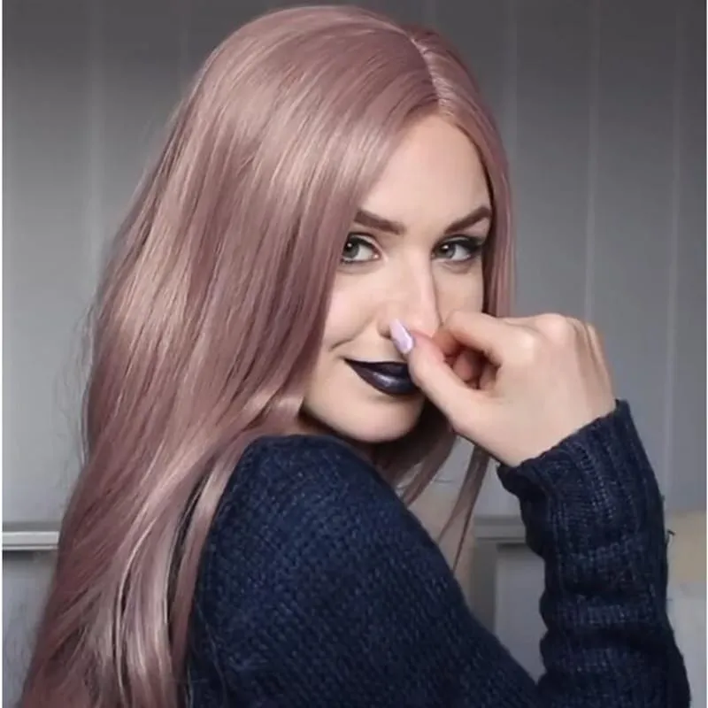 30 Pieces) Centre Parting Long Straight Wig
