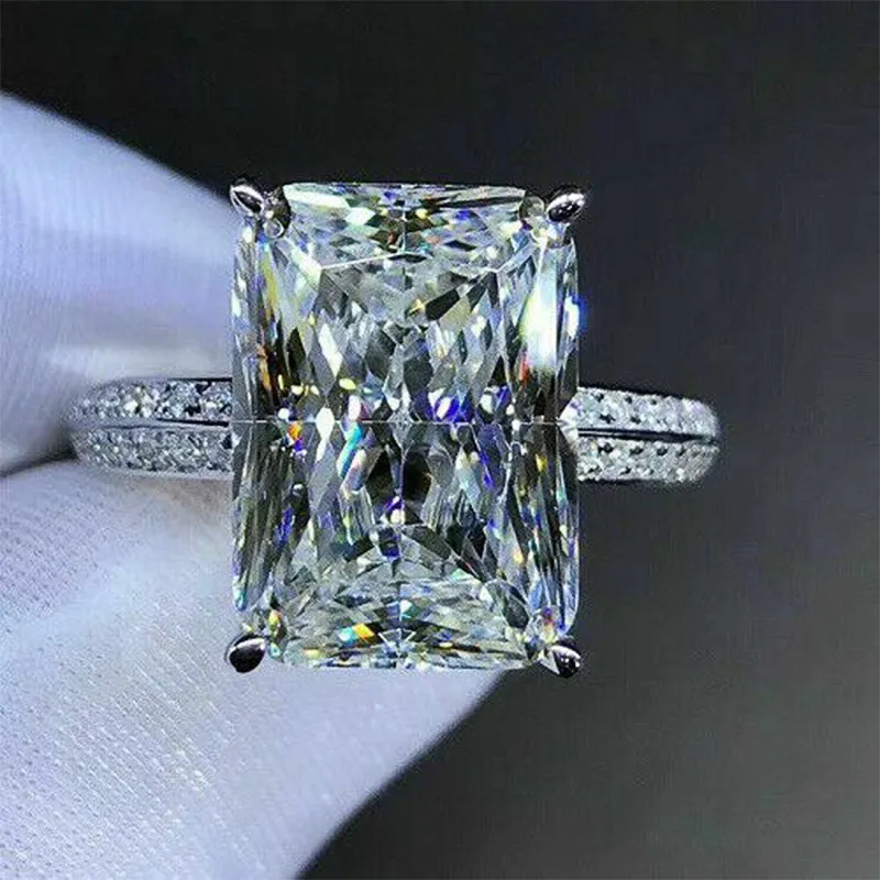 30 Pieces) Large Square Zircon Inlay Ring