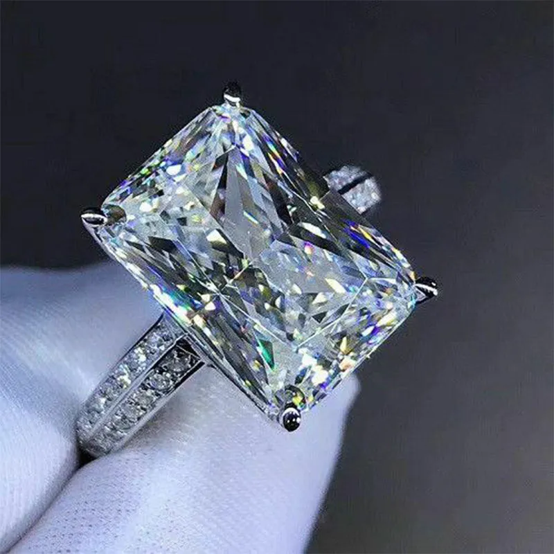 30 Pieces) Large Square Zircon Inlay Ring