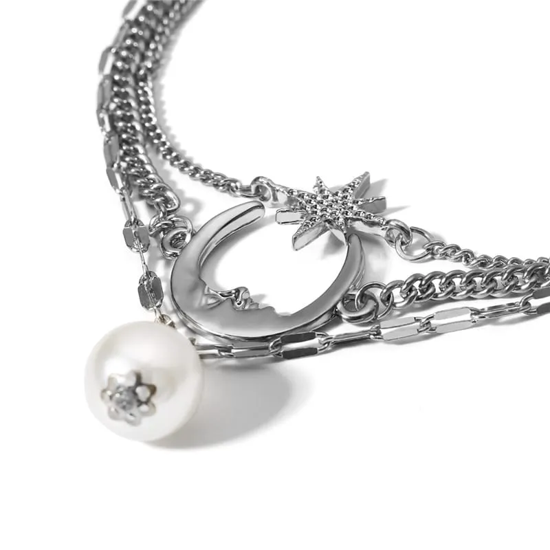 30 Pieces) Minimalist Moon And Star Design Chain Anklet