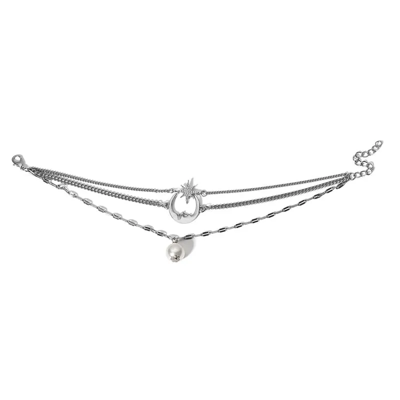 30 Pieces) Minimalist Moon And Star Design Chain Anklet