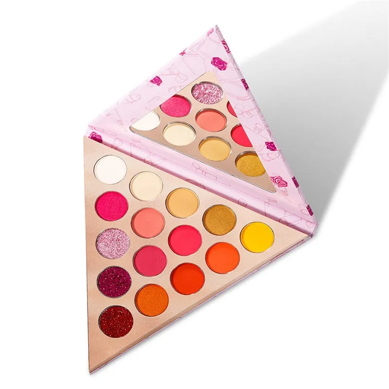 30 Pieces) Triangular Pattern 15 Colors Eyeshadow Palette