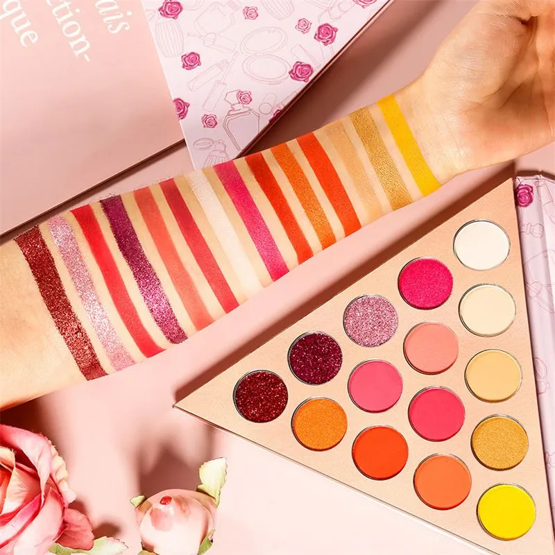 30 Pieces) Triangular Pattern 15 Colors Eyeshadow Palette