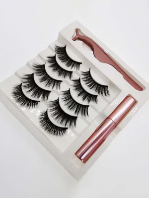 5pairs Boss Babe Magnetic False Eyelashes With Eyeliner 5pairs - FD ⚡