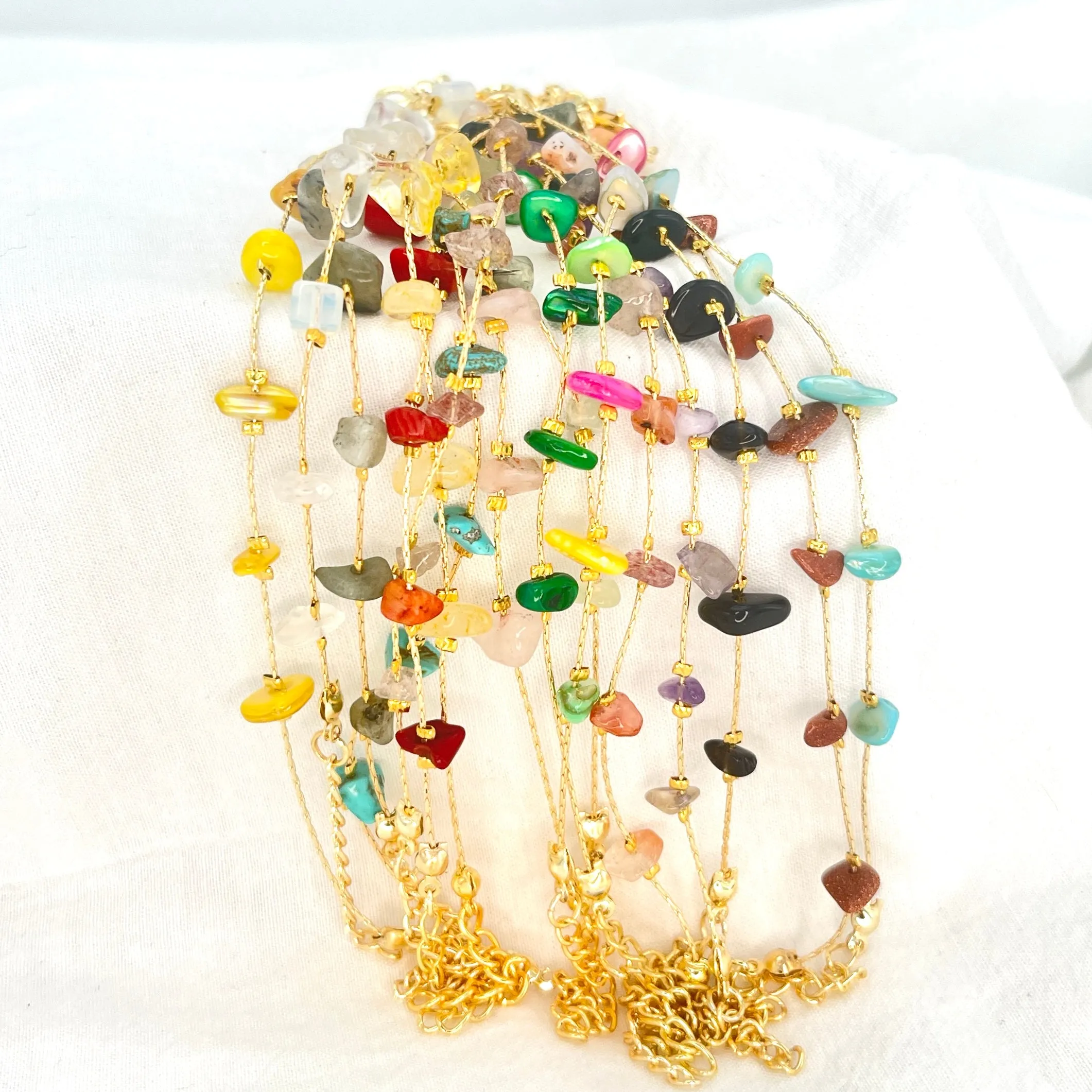 Adjustable Natural Stone Chain Bracelet – Timeless Elegance 