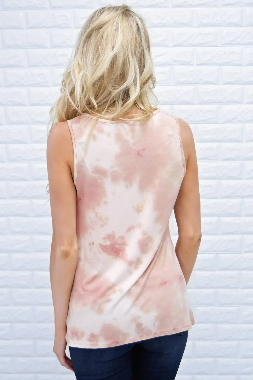All Tied Dyed Up Pink Knot Tank Top
