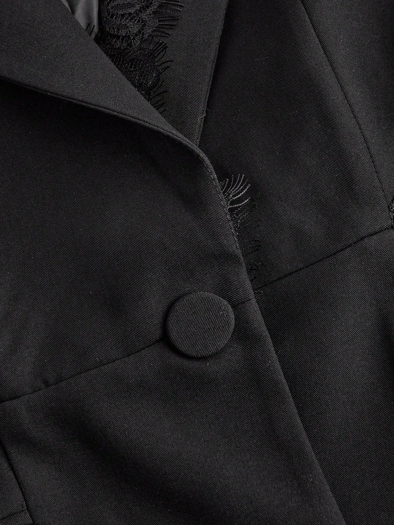 Anewsta Blazer de mujer con parchwork de encaje en Cherry Vibes