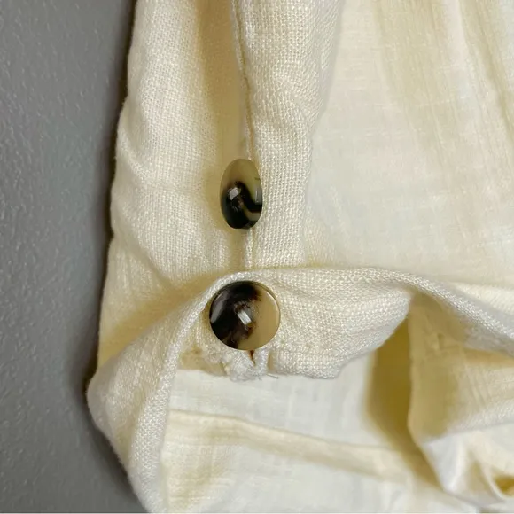Anthropologie Linen Blend Belted Beach Shorts In Pearl Cream Size XL NWT