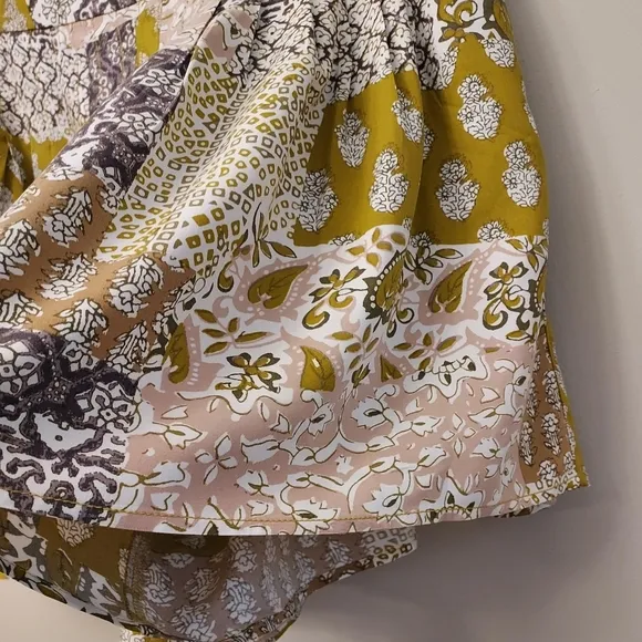 Anthropologie Maeve Patchwork Print Wide Leg Flowy Short Small