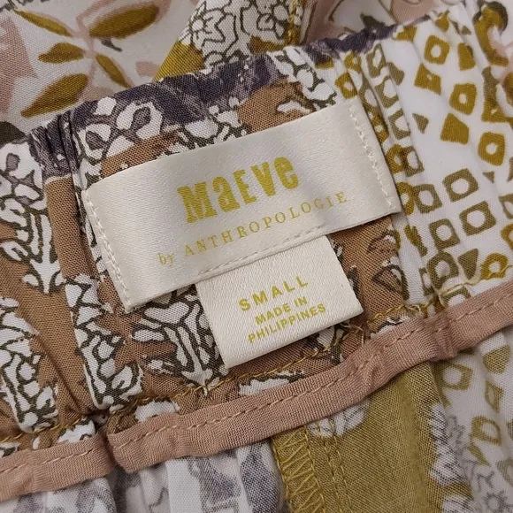 Anthropologie Maeve Patchwork Print Wide Leg Flowy Short Small