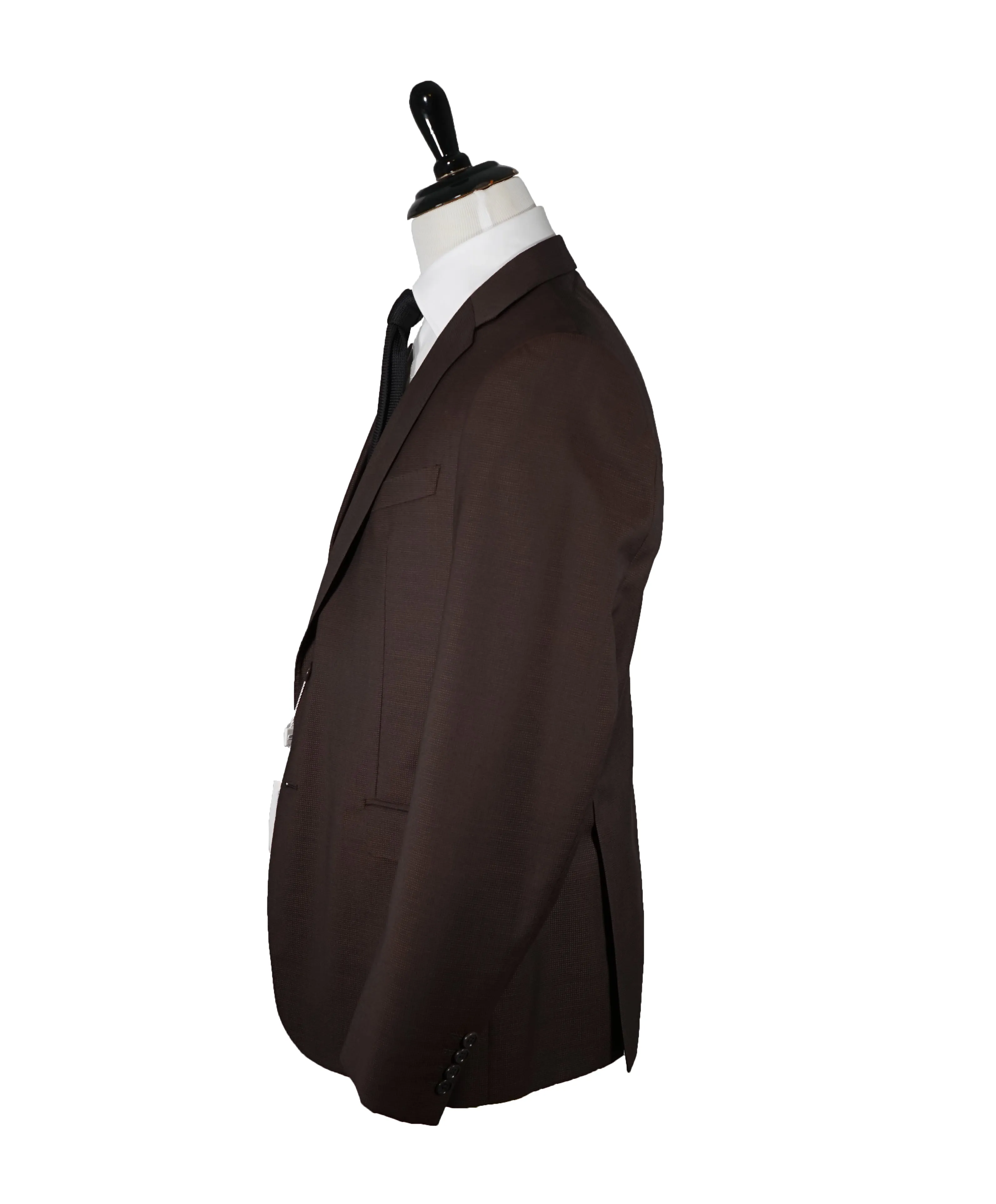 ARMANI COLLEZIONI - M Line Brown Micro Check Suit - 46R