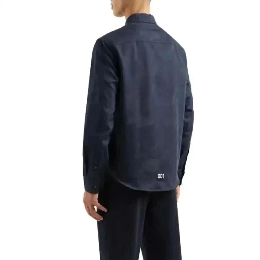 Armani Exchange Blue Classic Long-Sleeve Men's Shirt