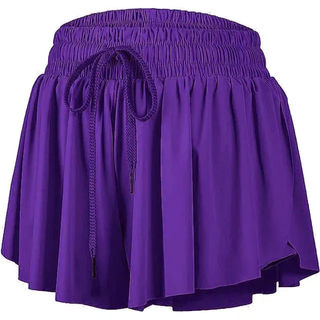Azarhia Butterfly Flowy Shorts - Purple