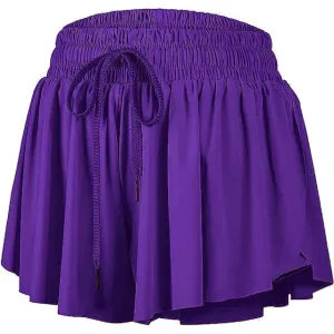 Azarhia Butterfly Flowy Shorts - Purple