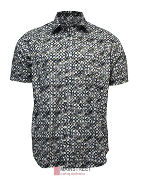 Back Bay Stretch Cotton Print Short Sleeve Shirt