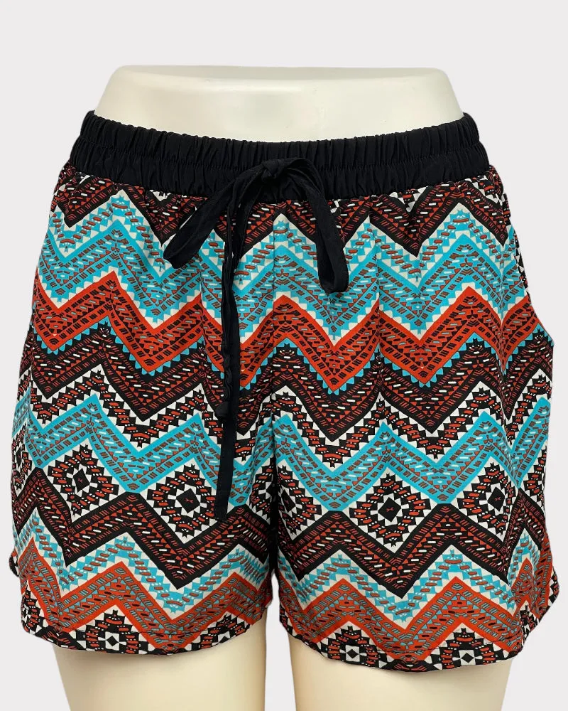 Bebop Multi-Colored Tie-Waist Shorts (W28)