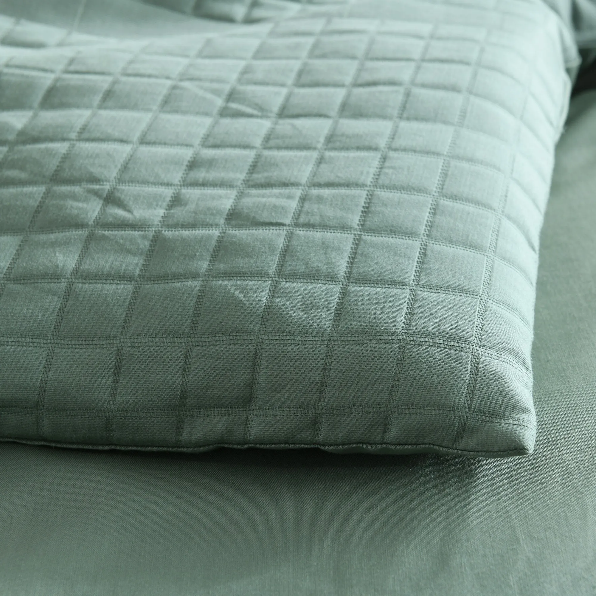 Bianca Bedding JASPER QUILT COVER SET GREEN