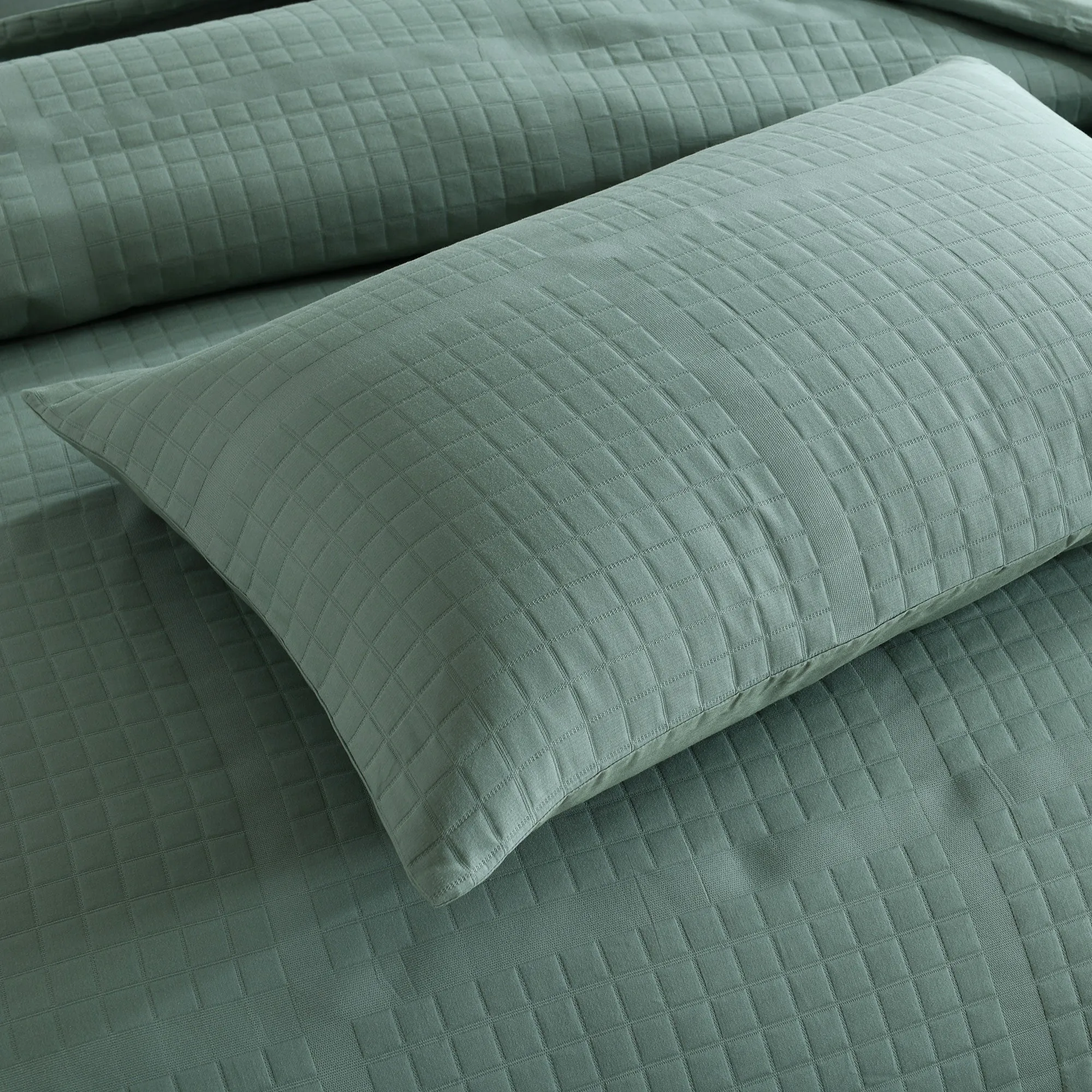Bianca Bedding JASPER QUILT COVER SET GREEN
