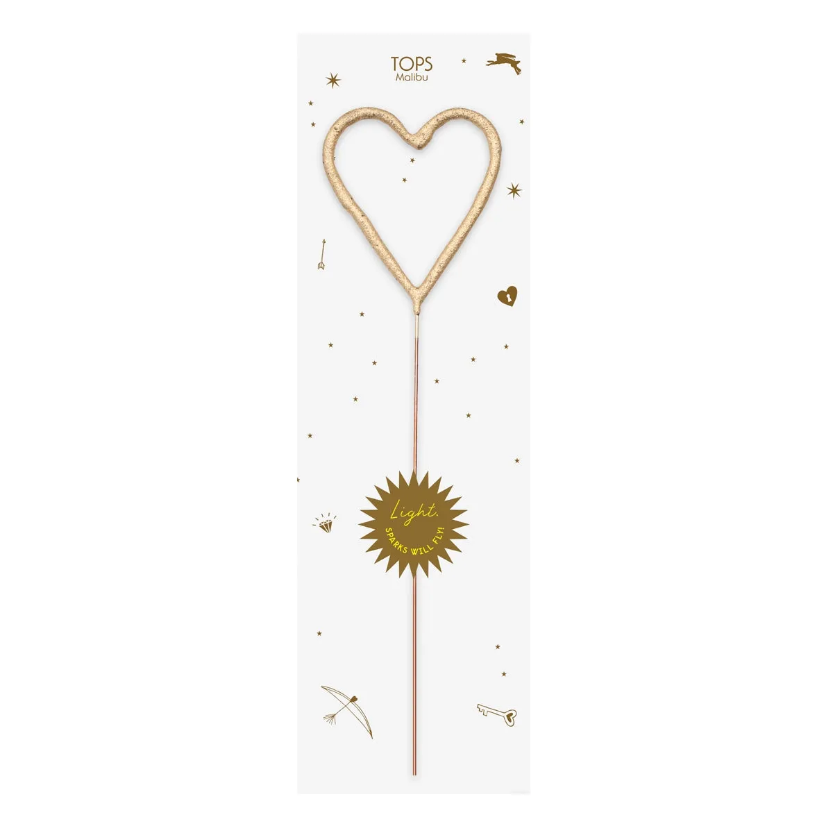 Big Golden Heart Sparkler Wand