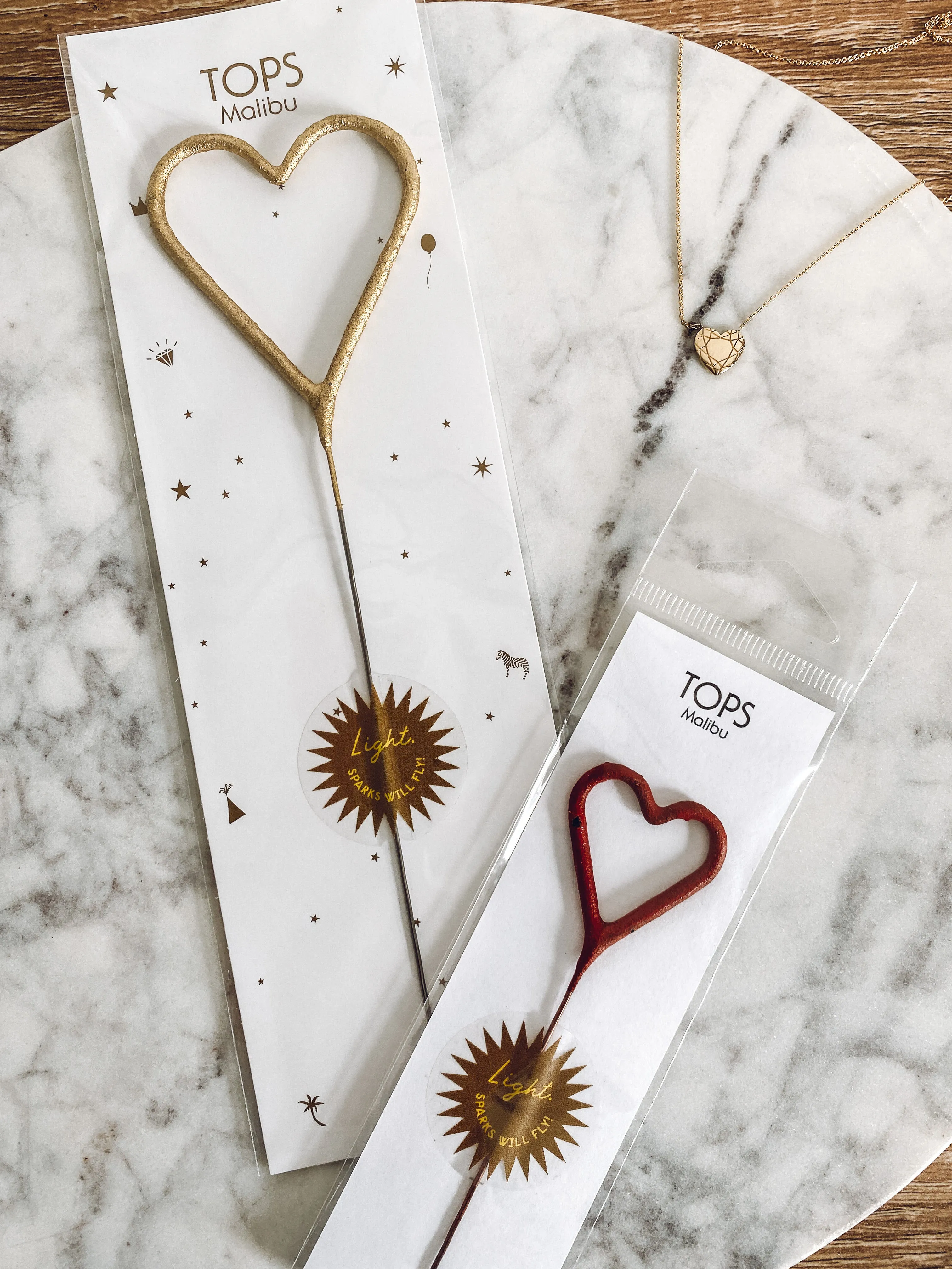 Big Golden Heart Sparkler Wand