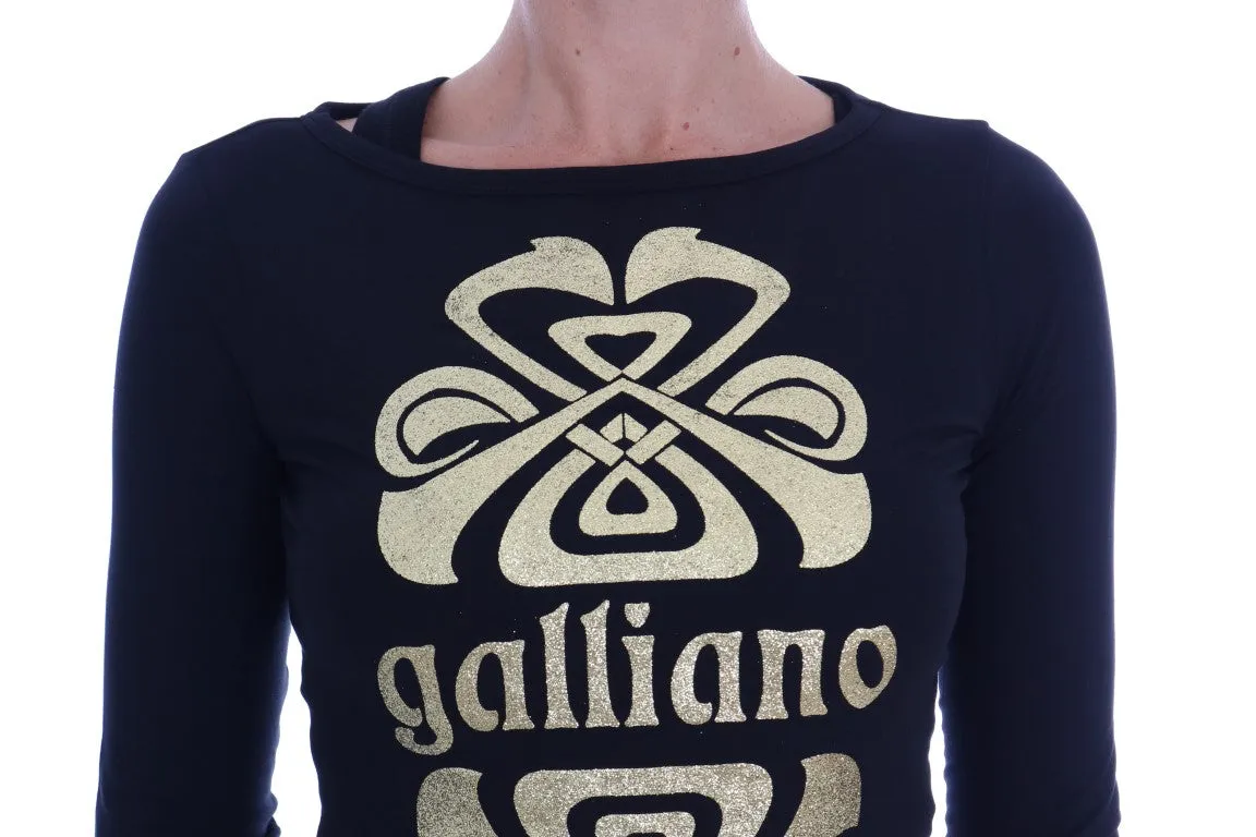 Black 3/4 Sleeve Cotton Stretch Top