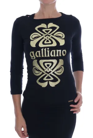Black 3/4 Sleeve Cotton Stretch Top