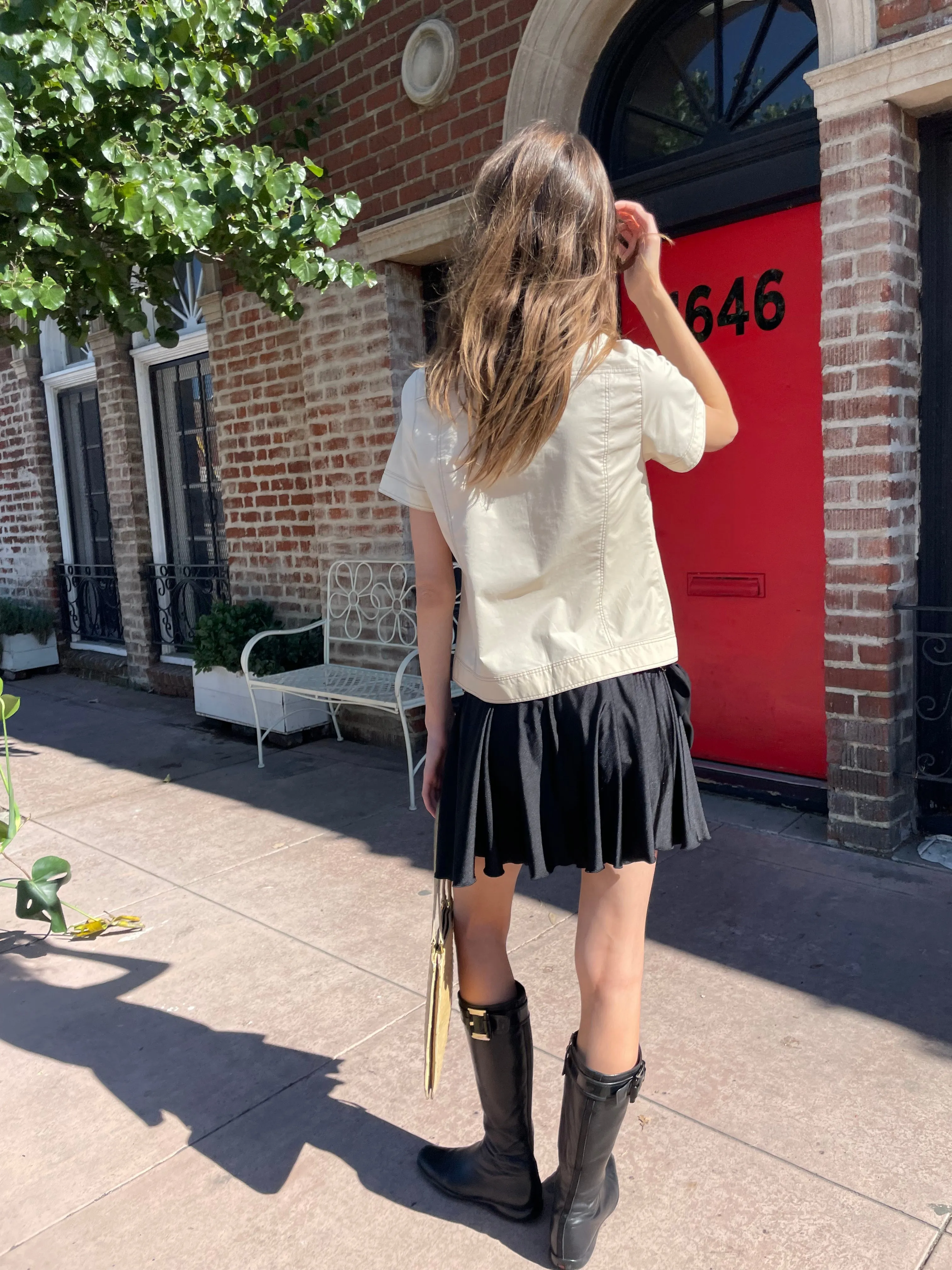 Black Flowy Mini Skirt (S)