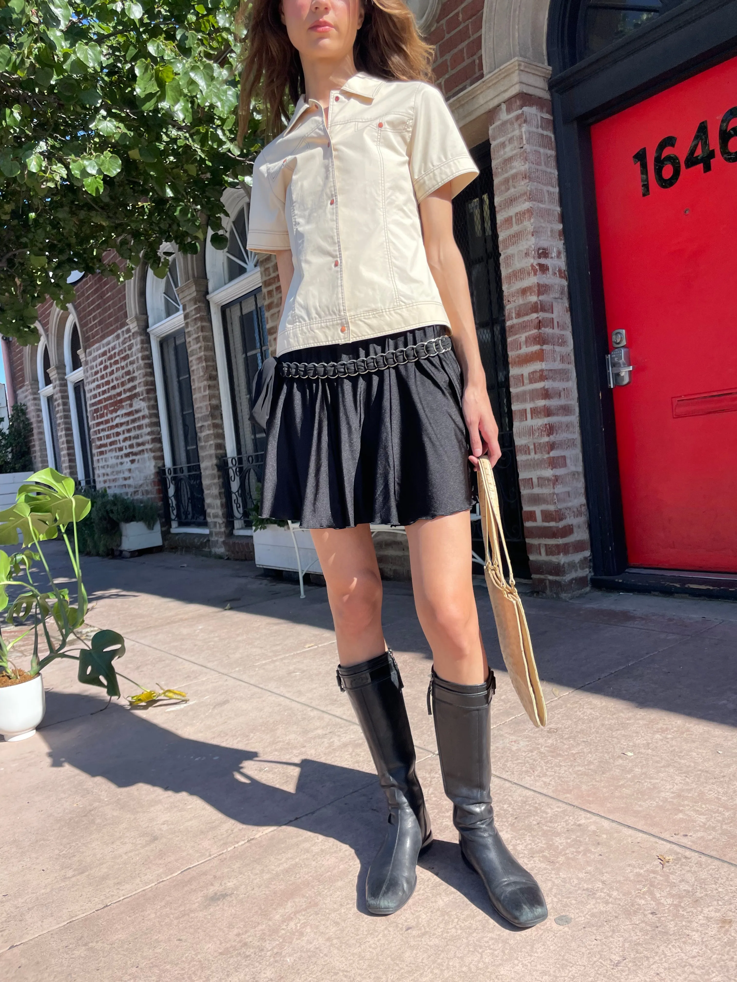 Black Flowy Mini Skirt (S)
