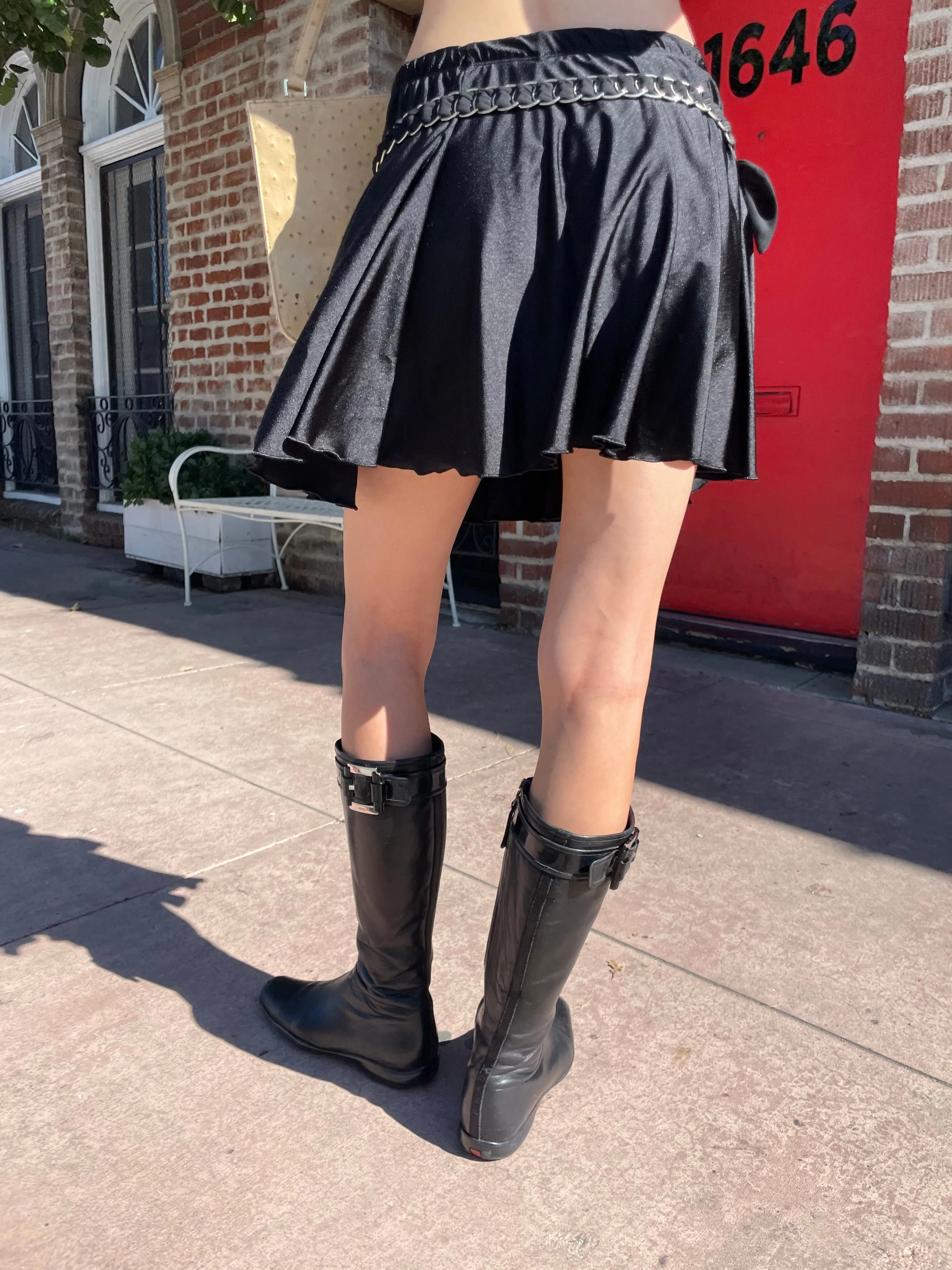 Black Flowy Mini Skirt (S)