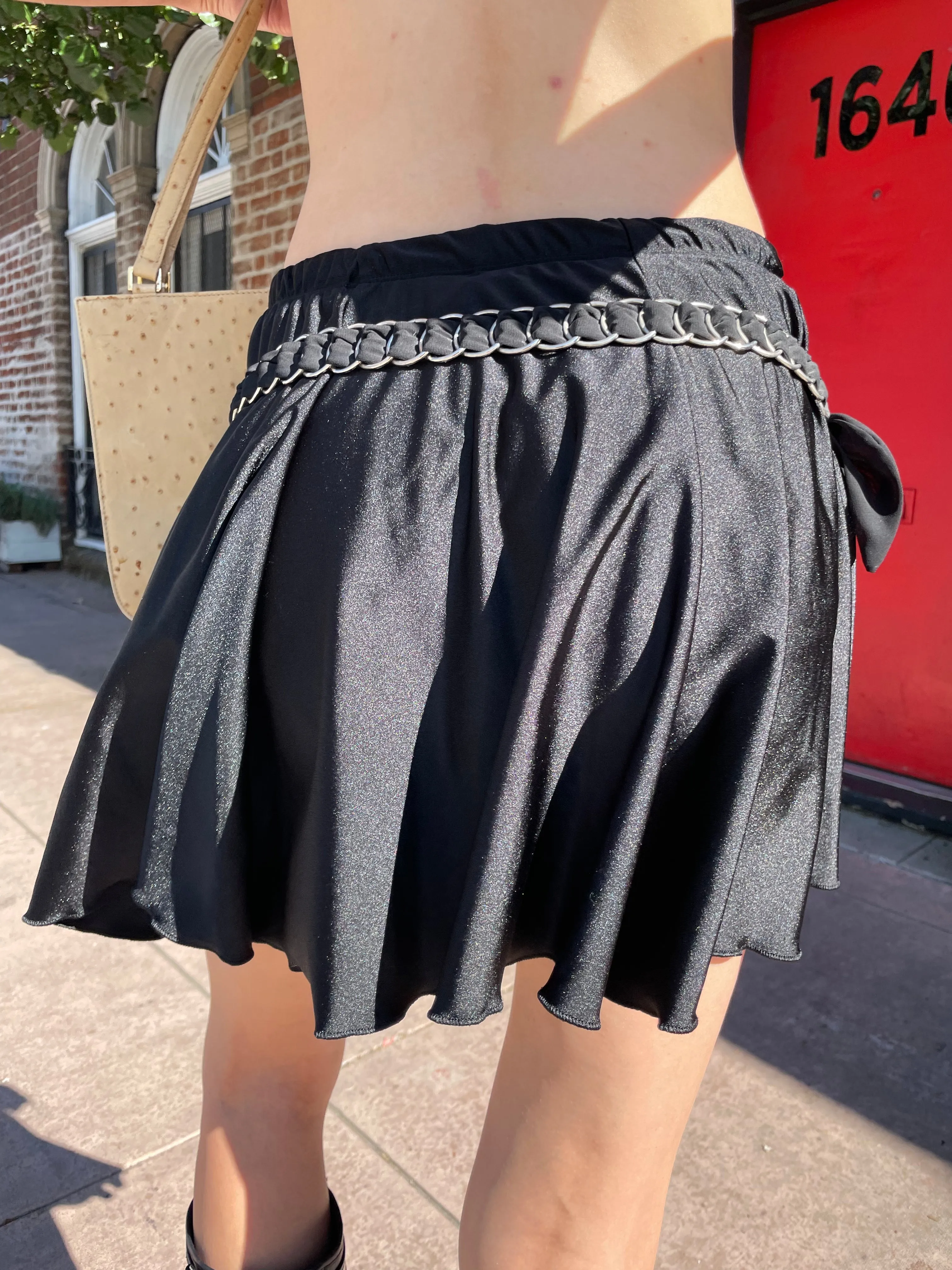 Black Flowy Mini Skirt (S)