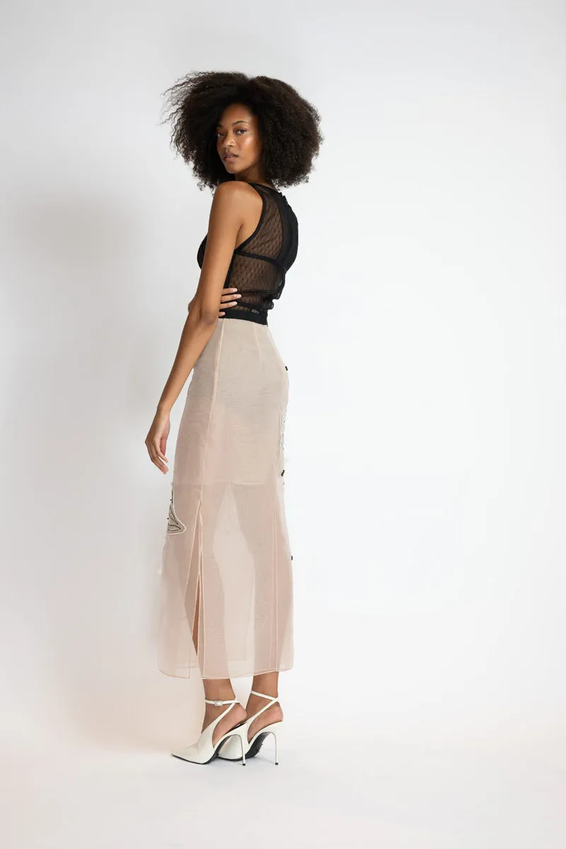 Black Lattice Point D'Esprit Bodice