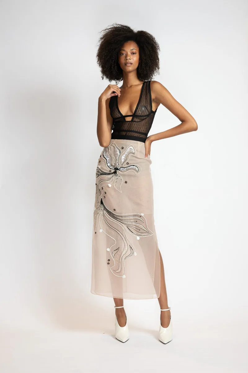 Black Lattice Point D'Esprit Bodice