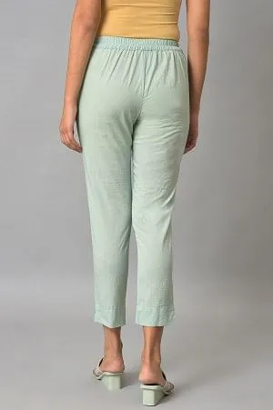 Blue Straight Fit Plus Size Trouser Pants
