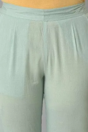 Blue Straight Fit Plus Size Trouser Pants