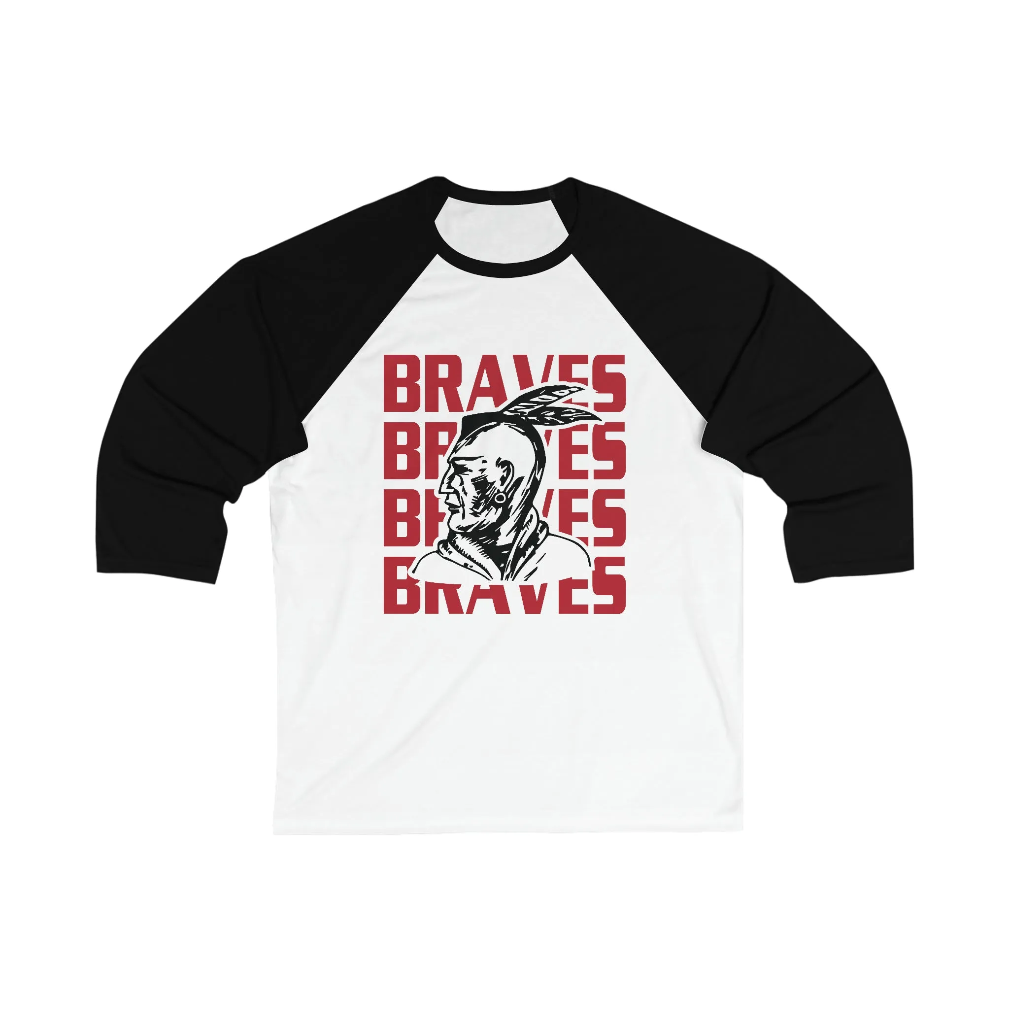 Braves Repeat Unisex 3\4 Sleeve Baseball Tee