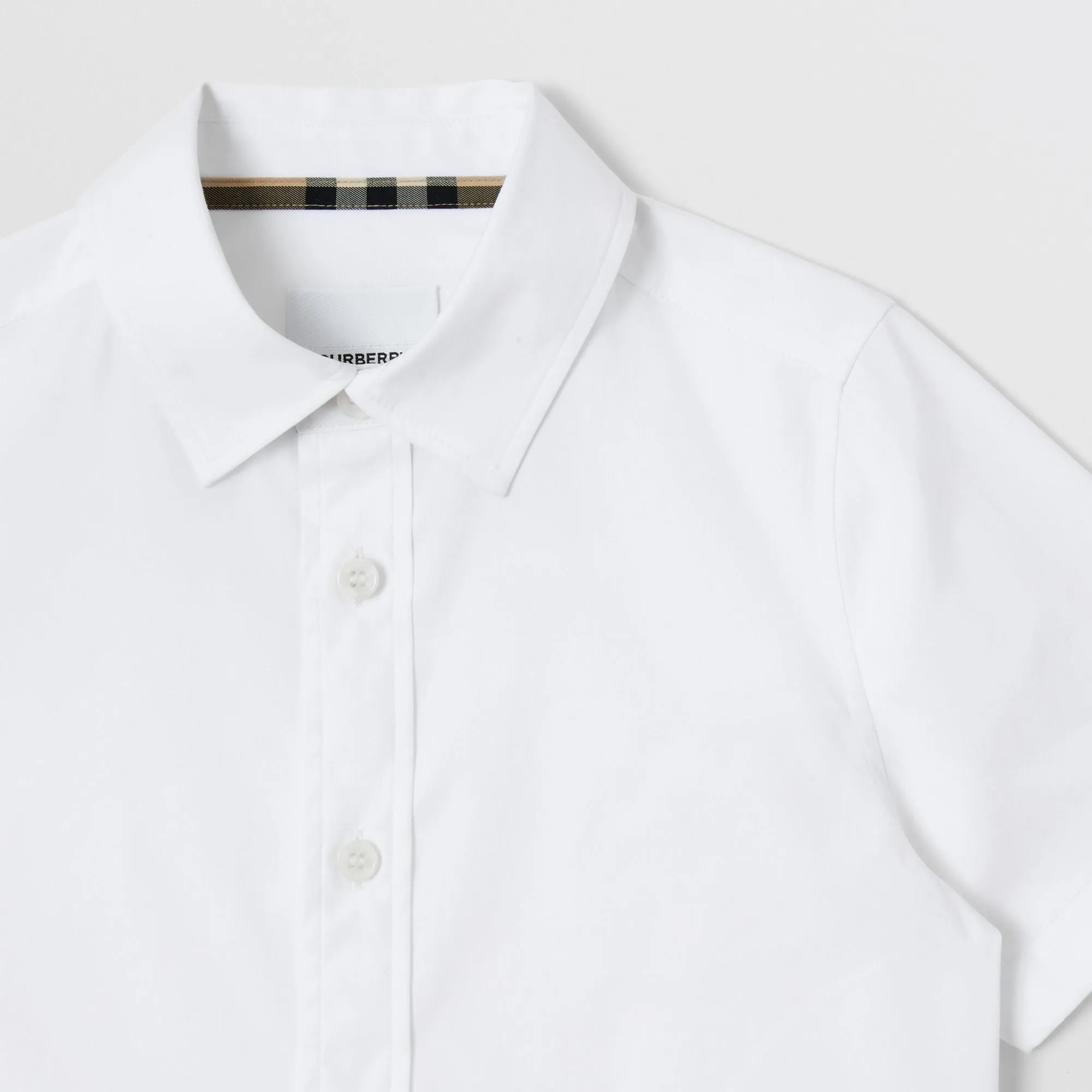 Burberry Short-sleeve Logo Print Stretch Cotton Shirt