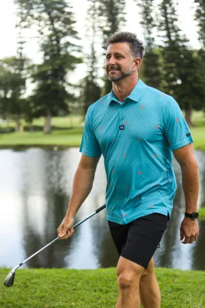 CA Statement Golf Shirt | Teal & Orange