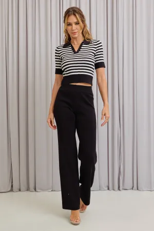 Calm Day Stripe Knit Top and Pants Set