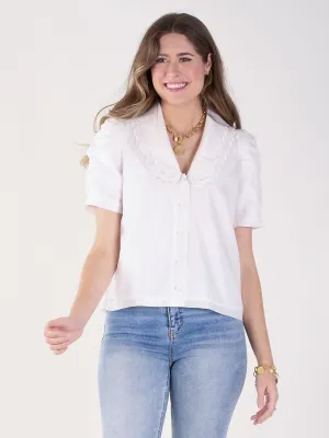 Cameron Top - White Taffeta