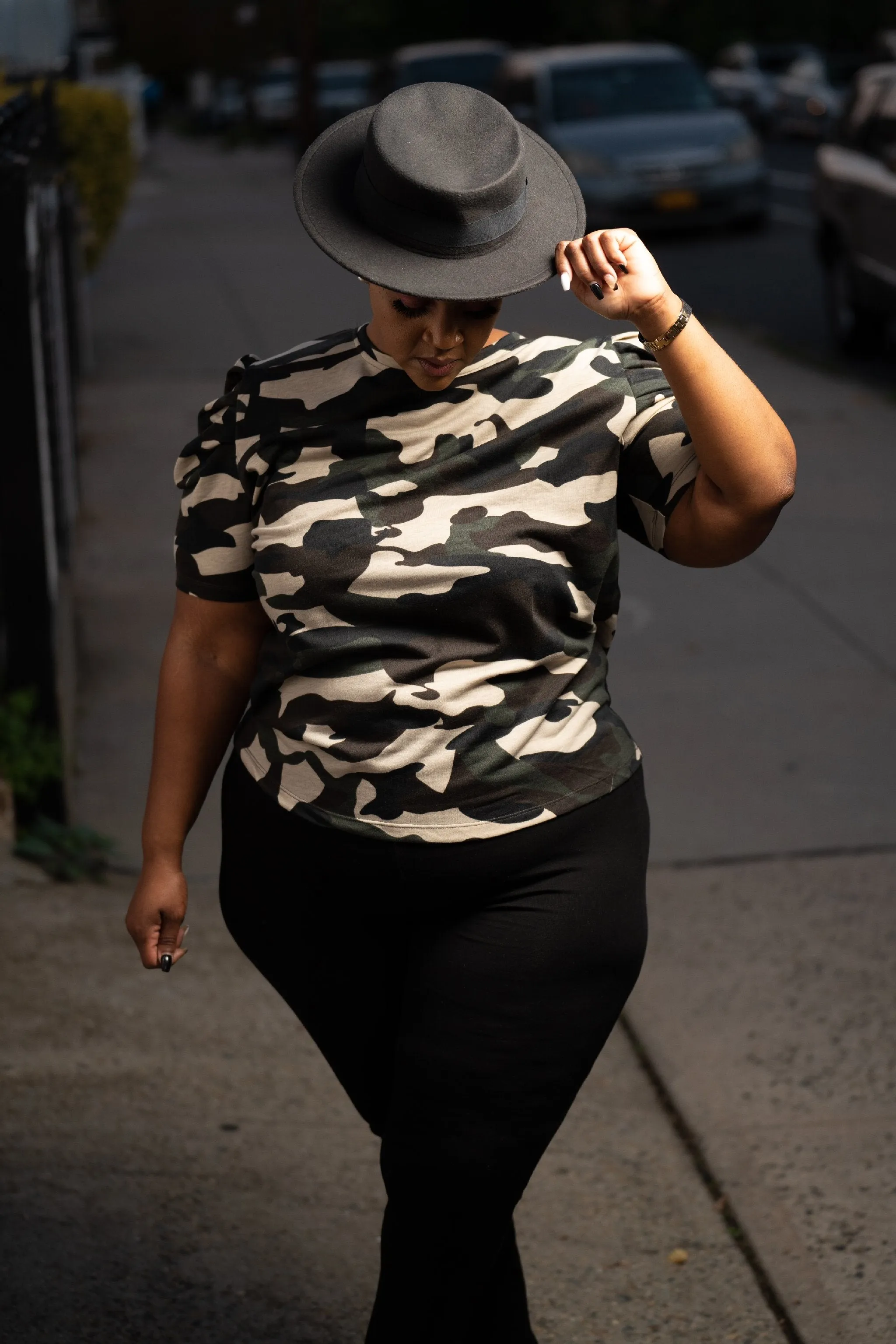 Camo Short Sleeve Top